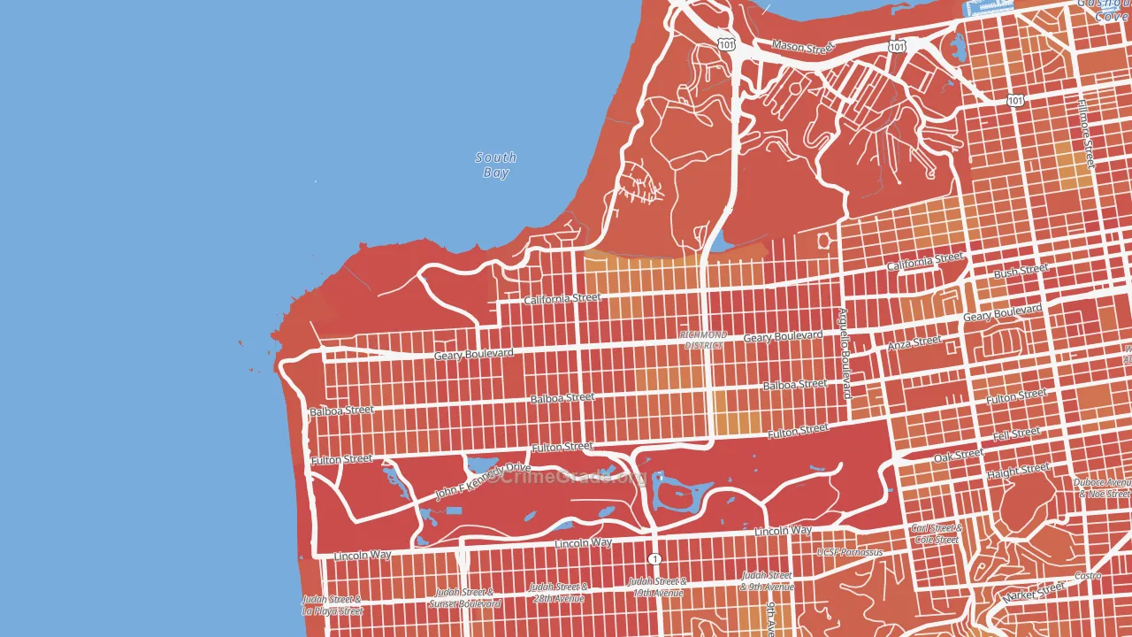 Seacliff, San Francisco, CA Map of Drug-Related Crime Rates
