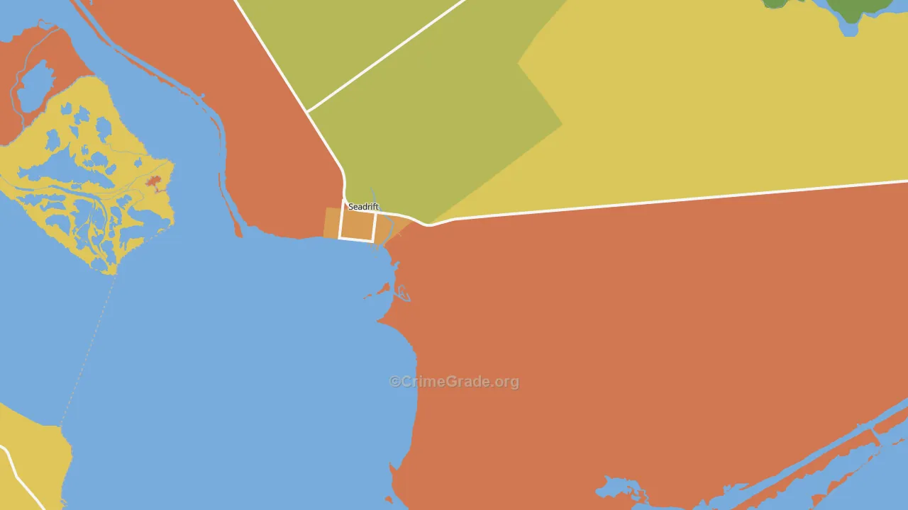 Seadrift, TX Map of Drug-Related Crime Rates