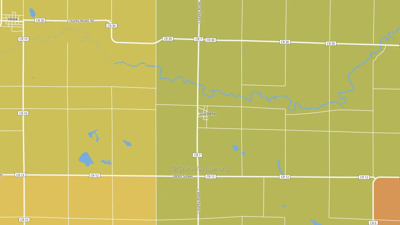 Seaforth, MN Map of Drug-Related Crime Rates