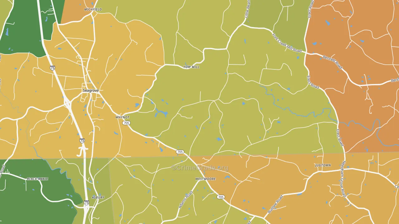 Seagrove, NC Map of Drug-Related Crime Rates