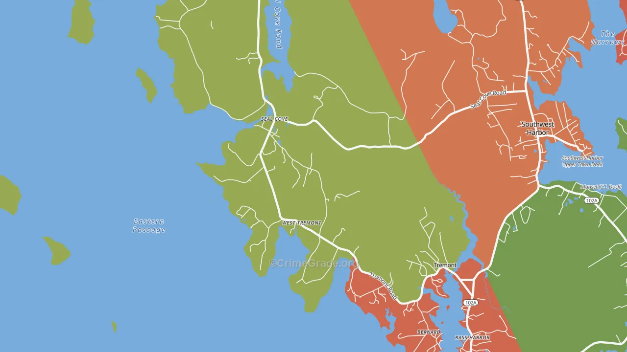 Seal Cove, ME Map of Drug-Related Crime Rates