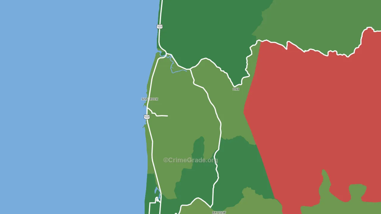 Seal Rock, OR Map of Drug-Related Crime Rates