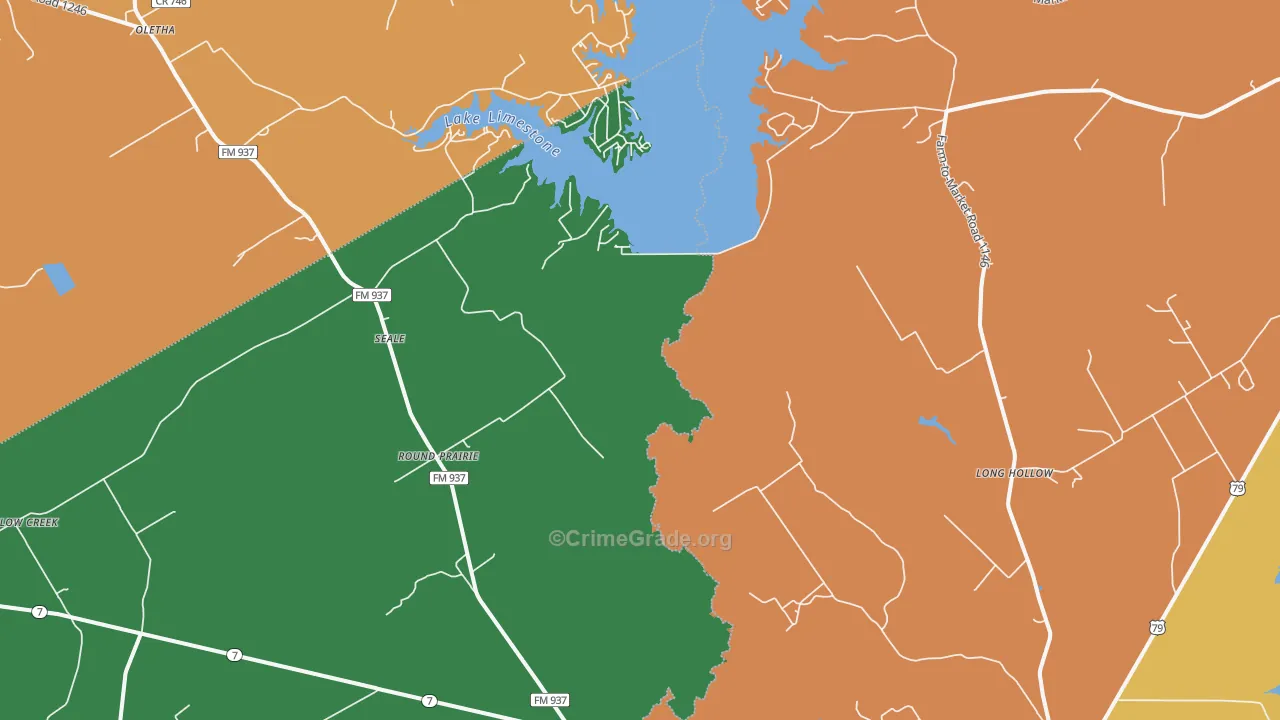 Seale, TX Map of Drug-Related Crime Rates
