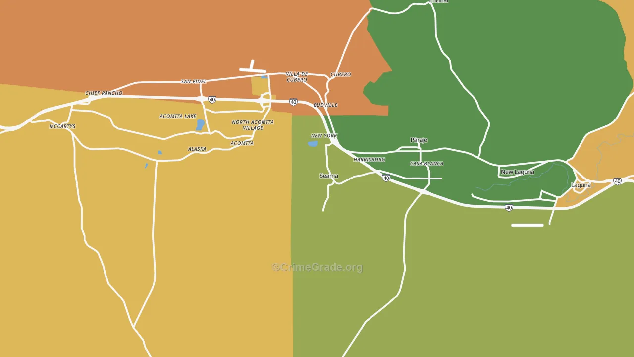 Seama, NM Map of Drug-Related Crime Rates
