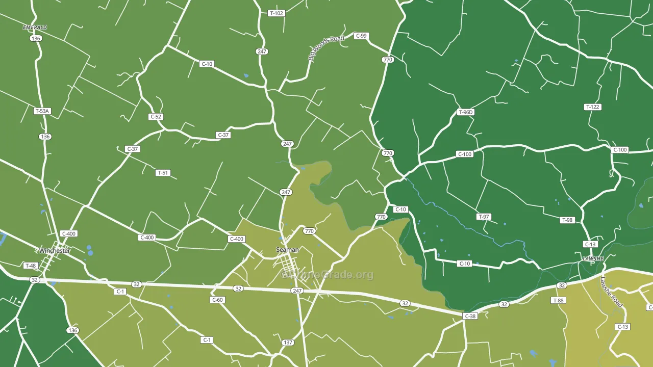 Seaman, OH Map of Drug-Related Crime Rates