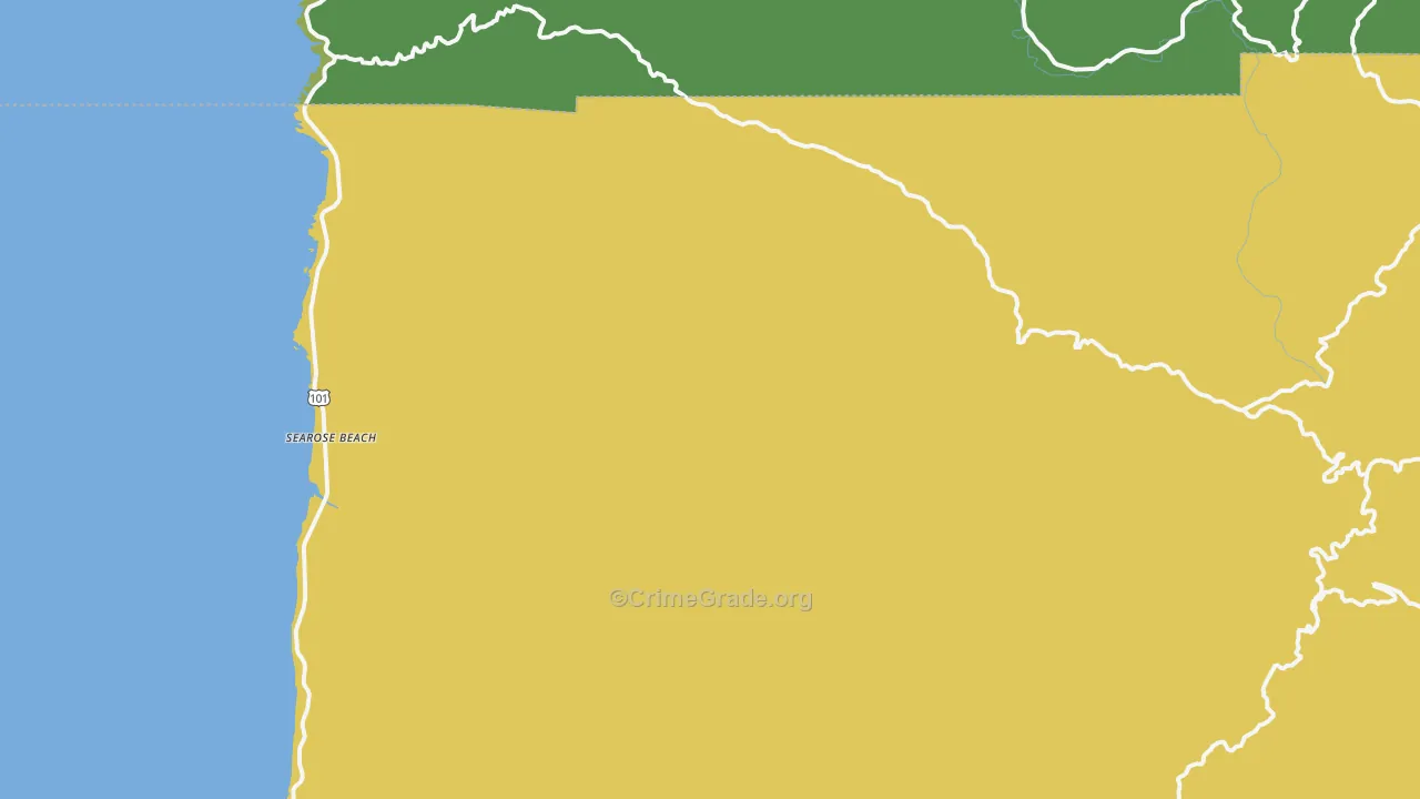 Searose Beach, OR Map of Drug-Related Crime Rates