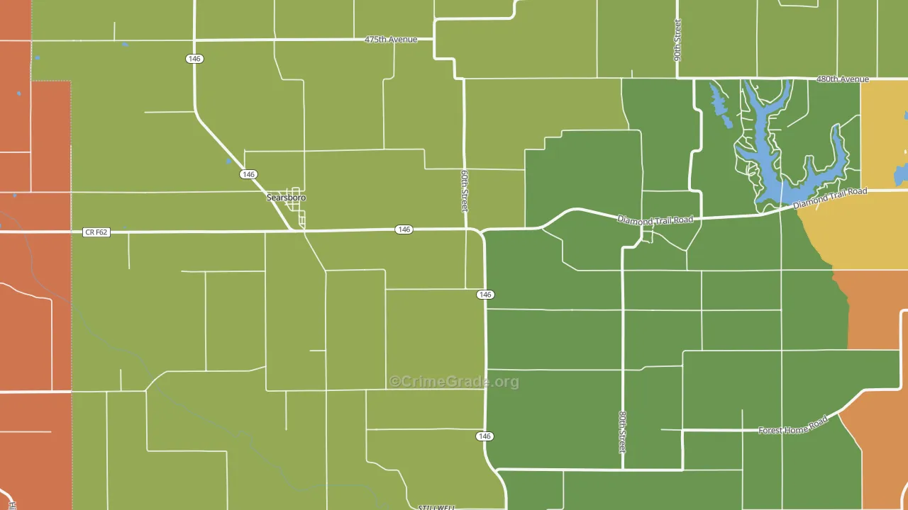 Searsboro, IA Map of Drug-Related Crime Rates