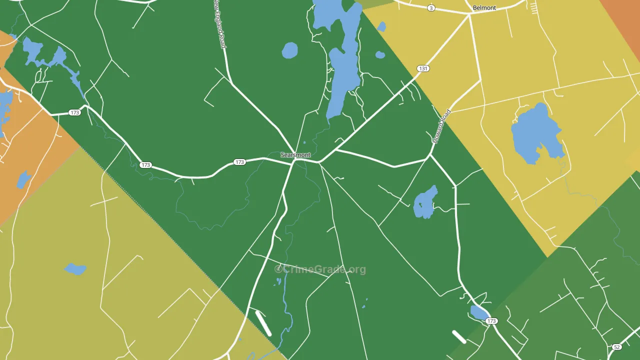 Searsmont, ME Map of Drug-Related Crime Rates