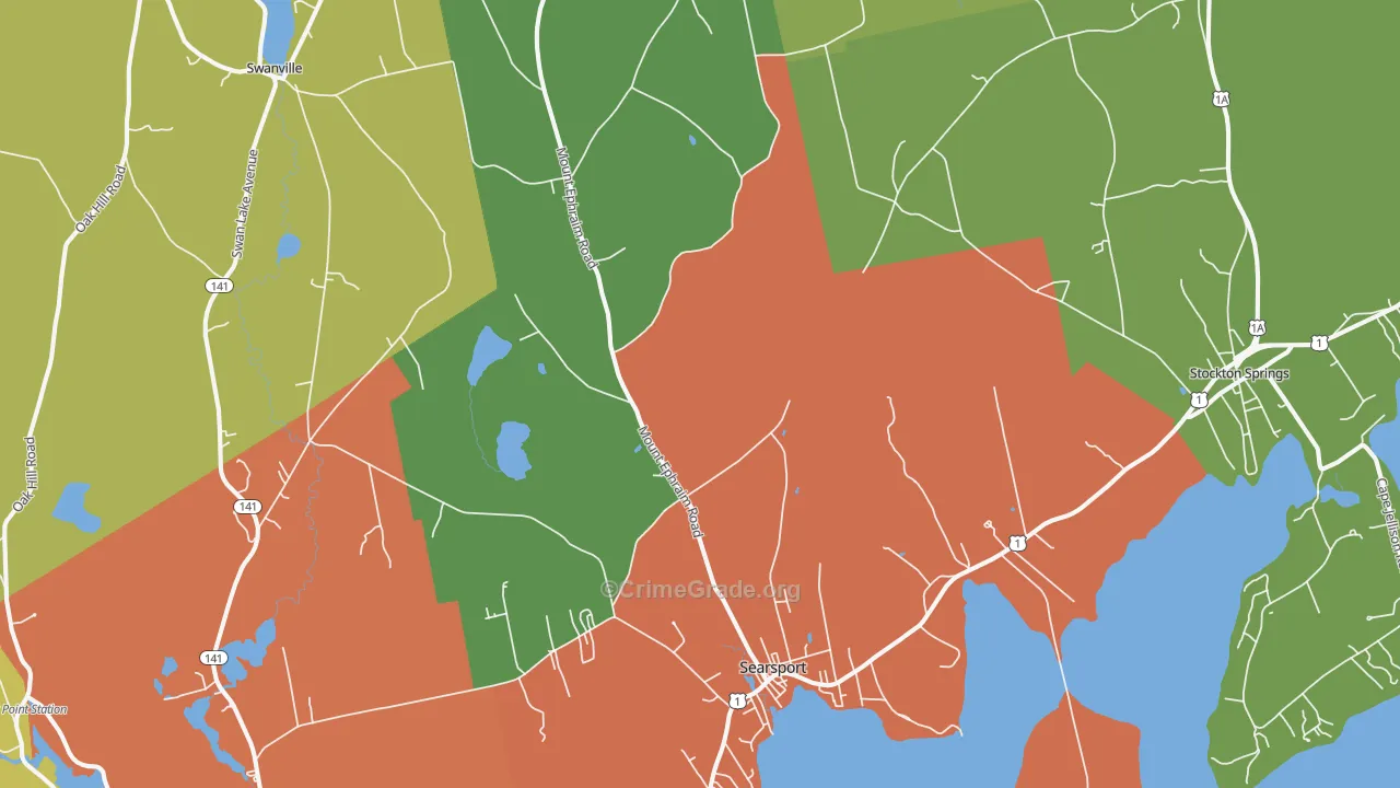 Searsport, ME Map of Drug-Related Crime Rates