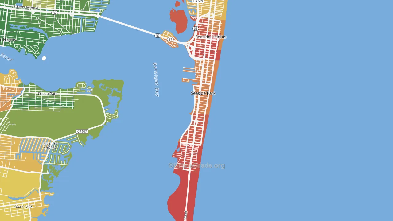 Seaside Park, NJ Map of Drug-Related Crime Rates