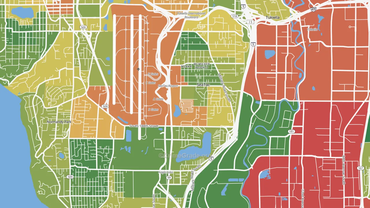 SeaTac, WA Map of Drug-Related Crime Rates
