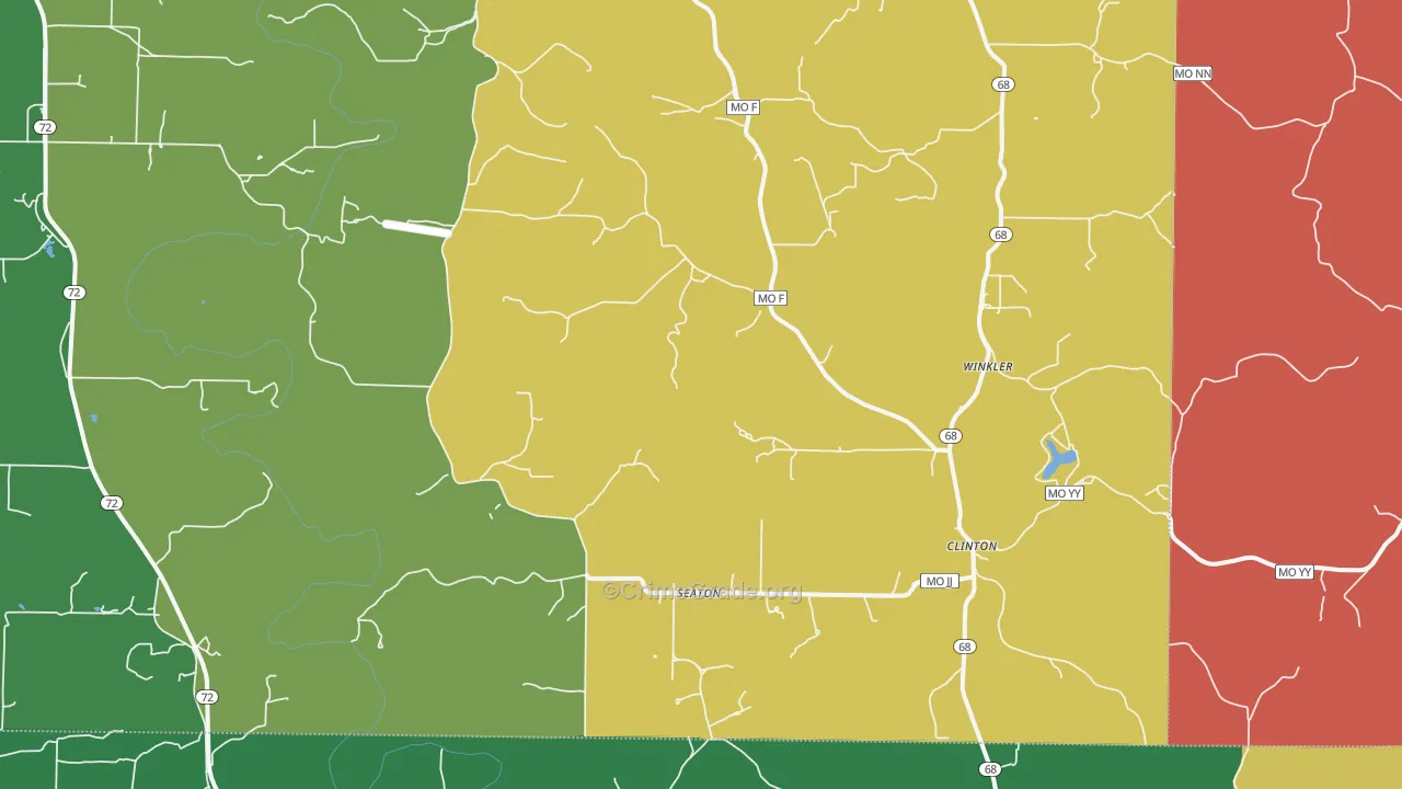 Seaton, MO Map of Drug-Related Crime Rates