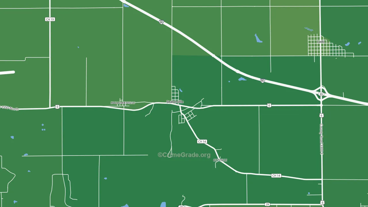 Seatonville, IL Map of Drug-Related Crime Rates