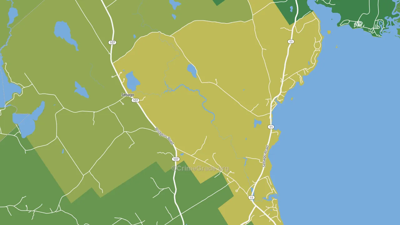 Sebago, ME Map of Drug-Related Crime Rates