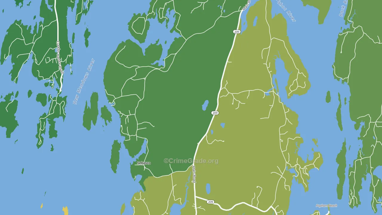 Sebasco Estates, ME Map of Drug-Related Crime Rates