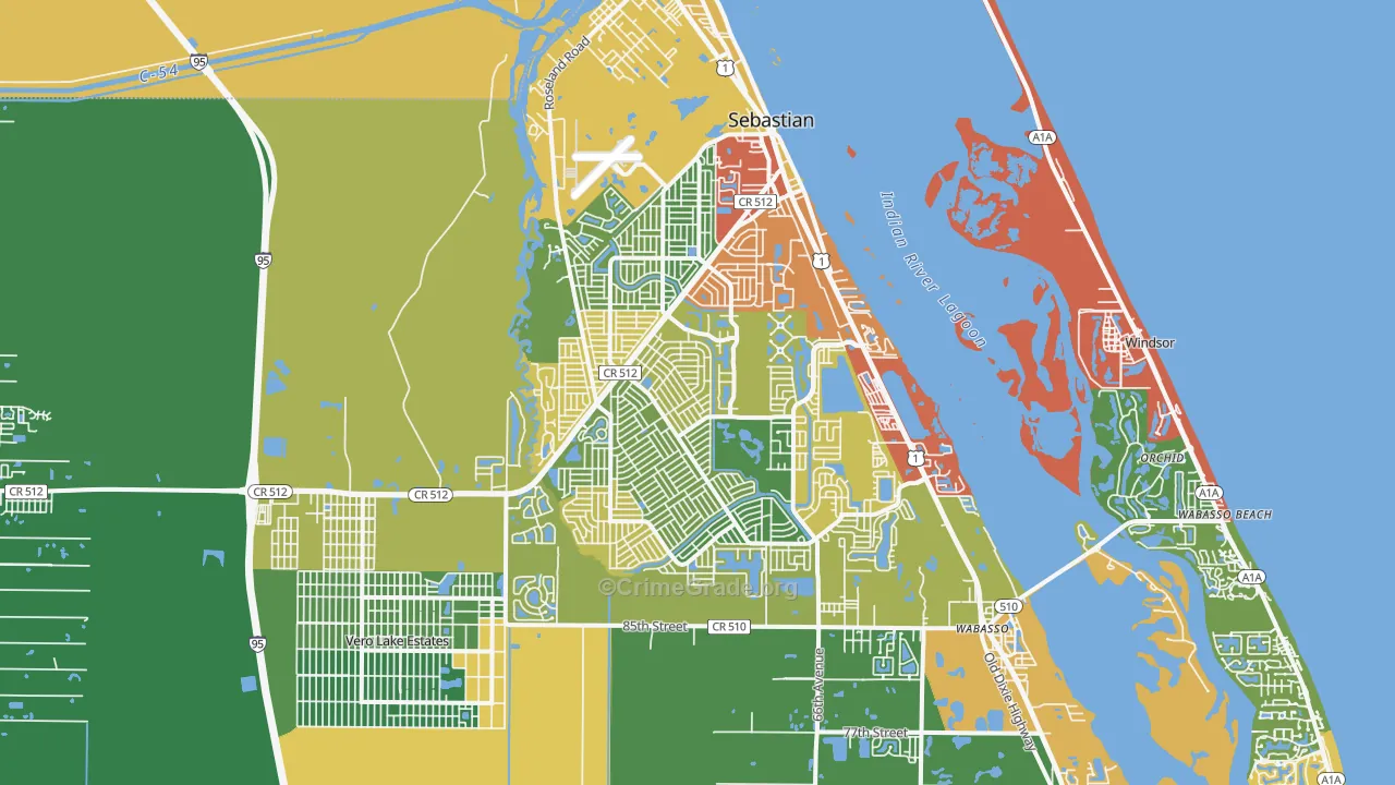 Sebastian, FL Map of Drug-Related Crime Rates