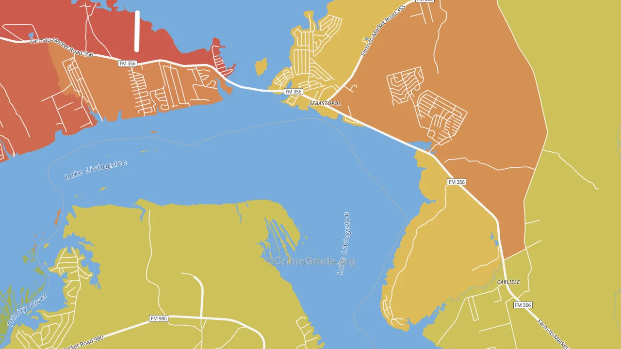 Sebastopol, TX Map of Drug-Related Crime Rates