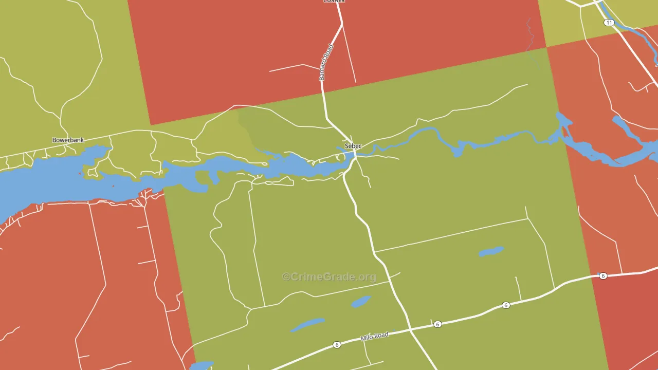 Sebec, ME Map of Drug-Related Crime Rates
