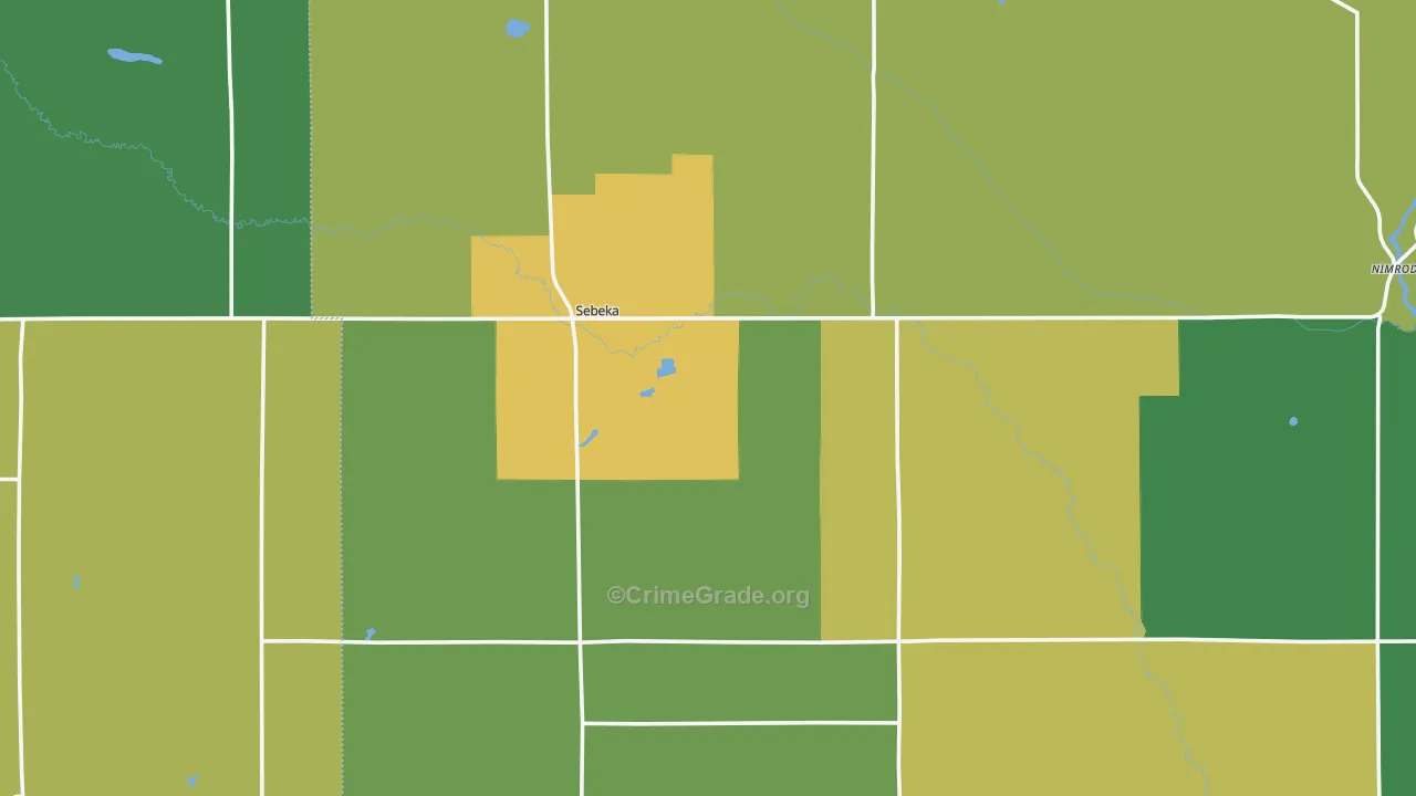 Sebeka, MN Map of Drug-Related Crime Rates
