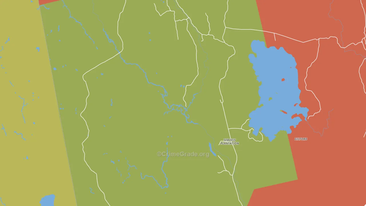 Seboeis, ME Map of Drug-Related Crime Rates