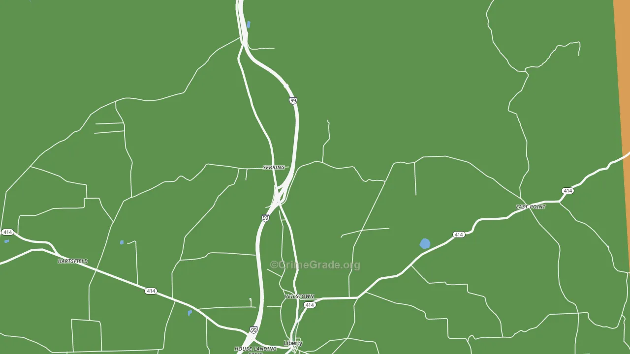 Sebring, PA Map of Drug-Related Crime Rates
