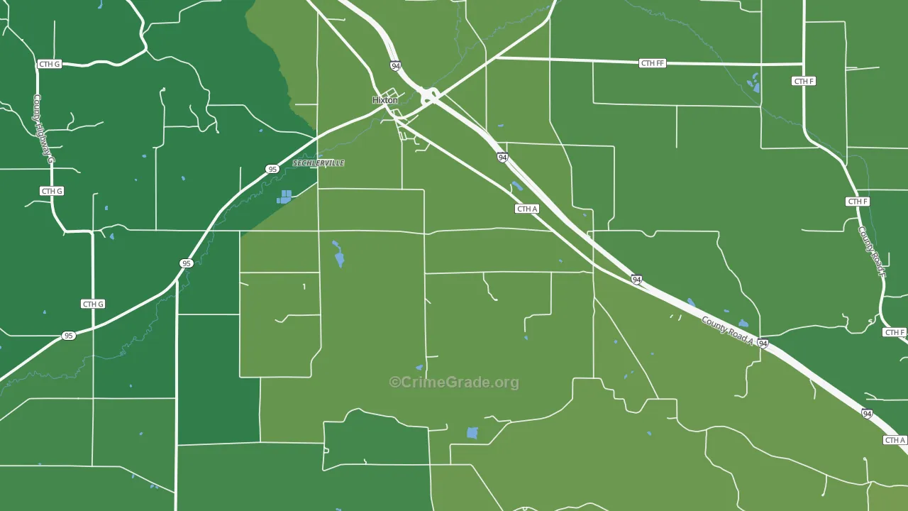 Sechlerville, WI Map of Drug-Related Crime Rates