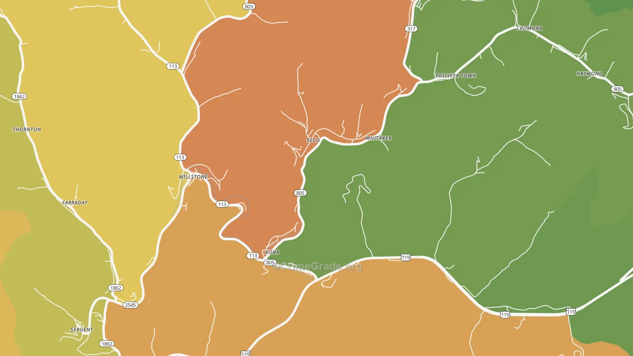 Seco, KY Map of Drug-Related Crime Rates