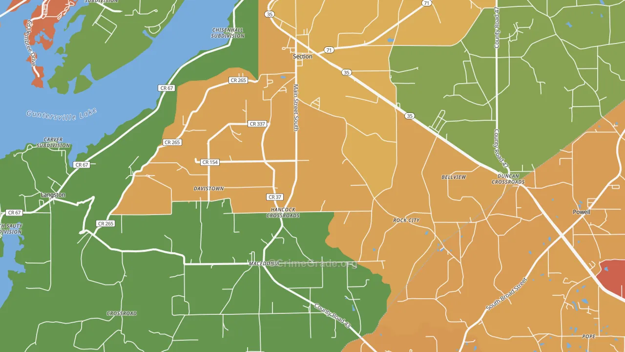 Section, AL Map of Drug-Related Crime Rates