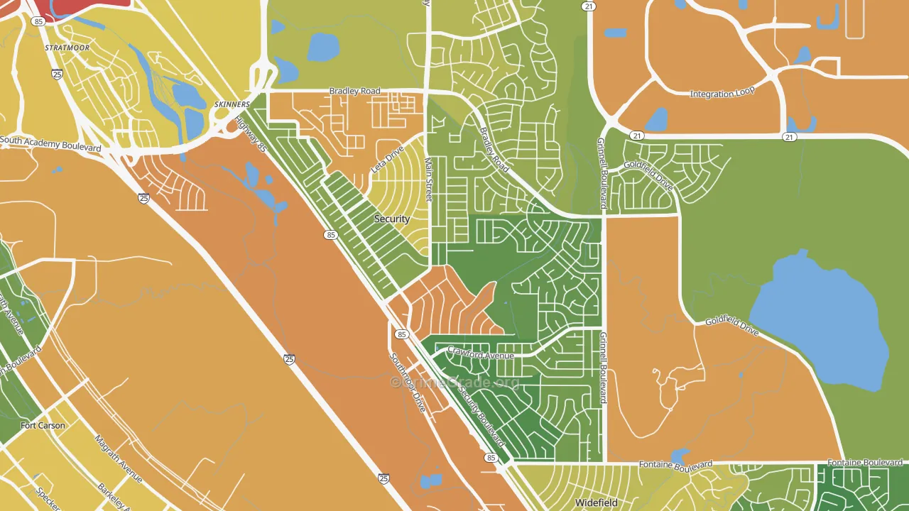 Security, Security-Widefield, CO Map of Drug-Related Crime Rates
