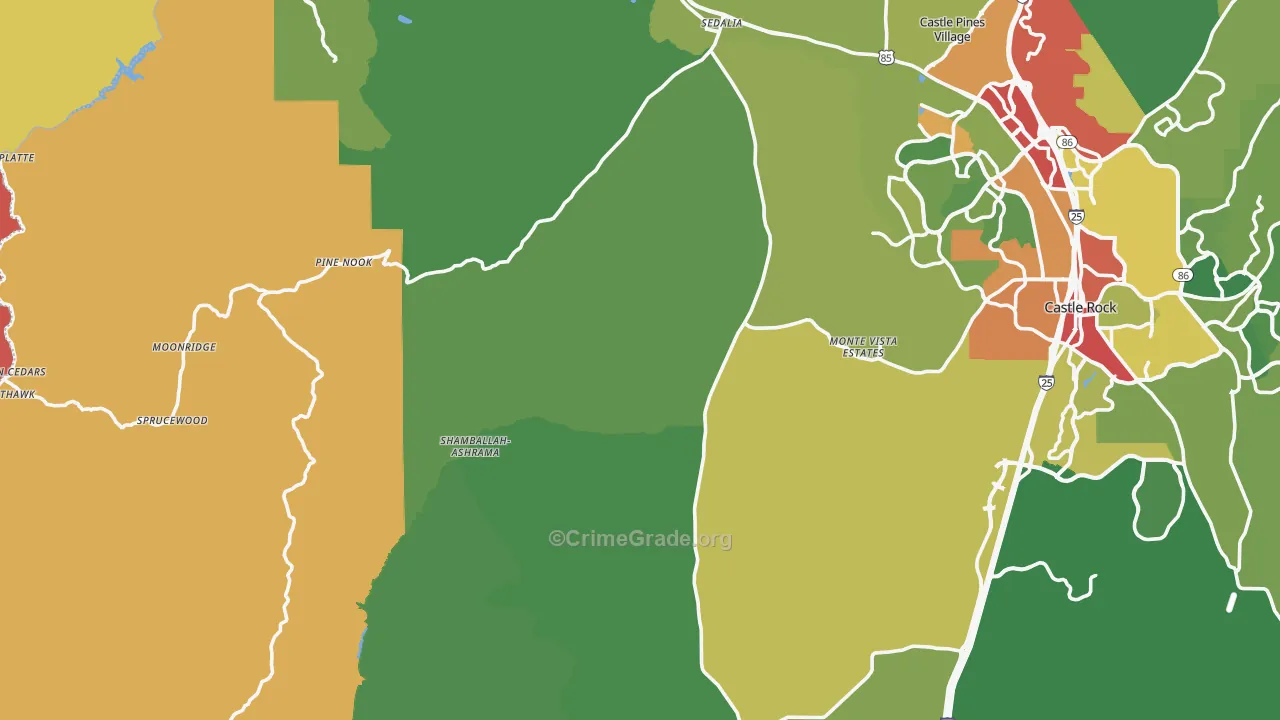 Sedalia, CO Map of Drug-Related Crime Rates