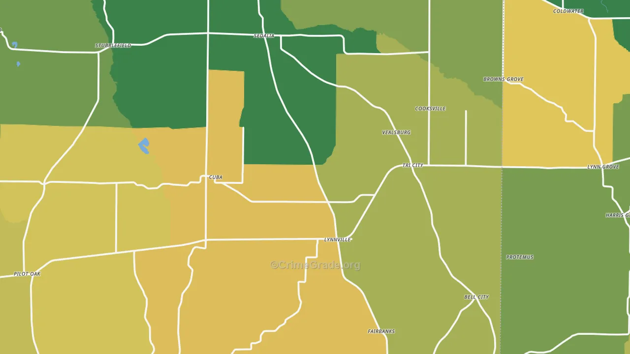 Sedalia, KY Map of Drug-Related Crime Rates