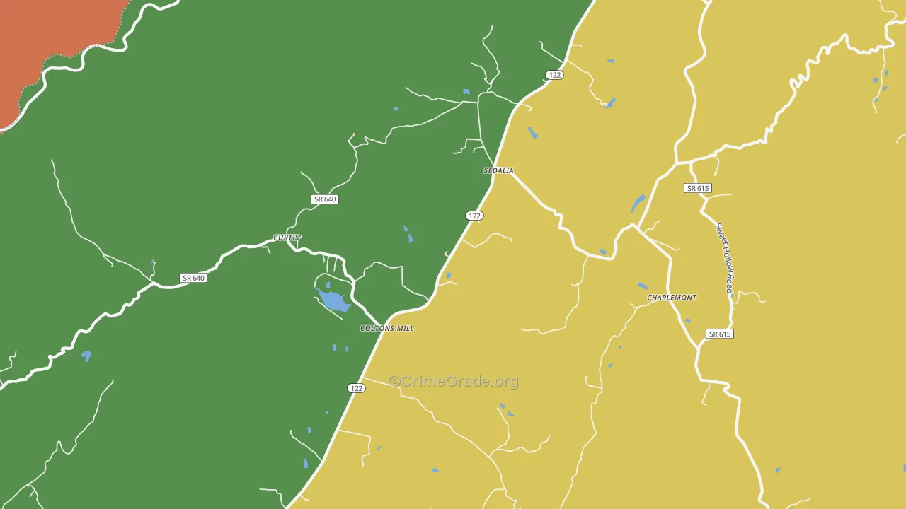Sedalia, VA Map of Drug-Related Crime Rates