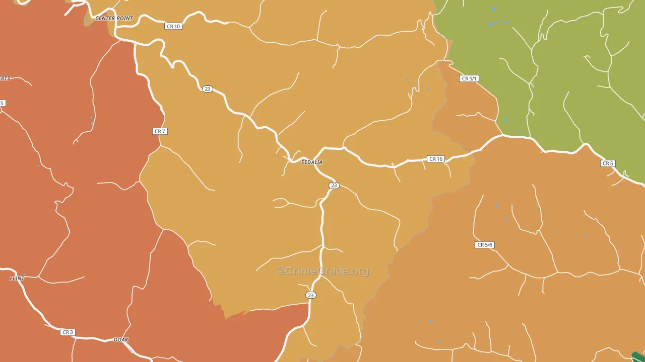 Sedalia, WV Map of Drug-Related Crime Rates