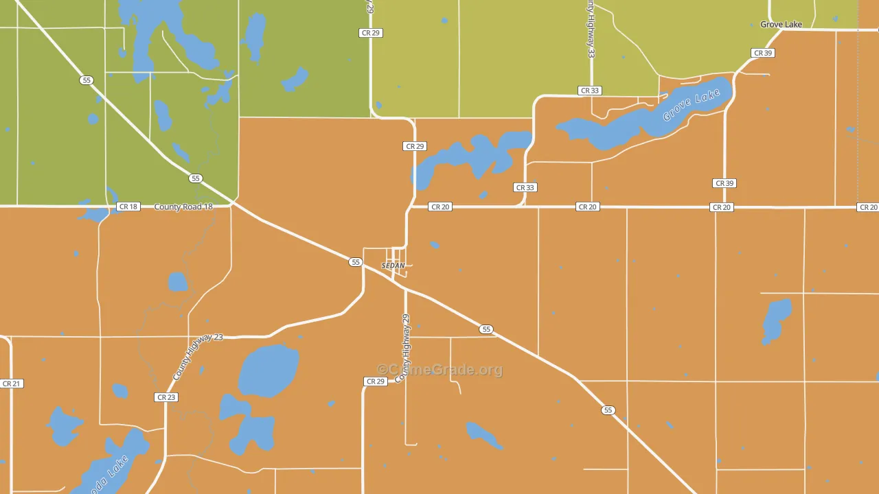Sedan, MN Map of Drug-Related Crime Rates