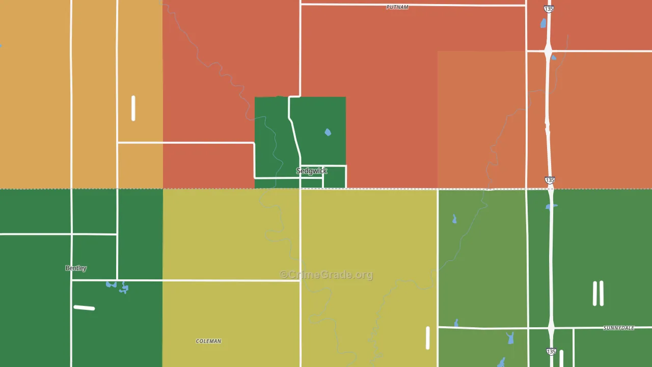 Sedgwick, KS Map of Drug-Related Crime Rates