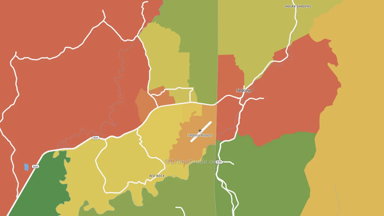 Sedona, AZ Map of Drug-Related Crime Rates