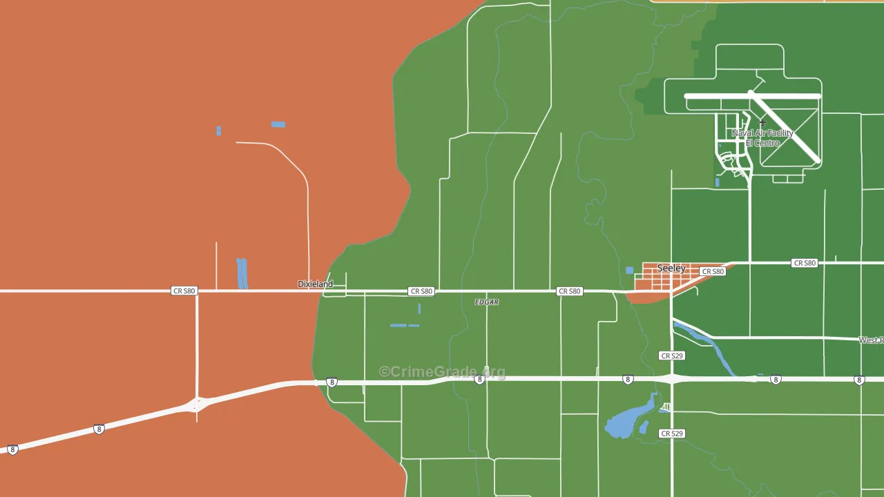Seeley, CA Map of Drug-Related Crime Rates