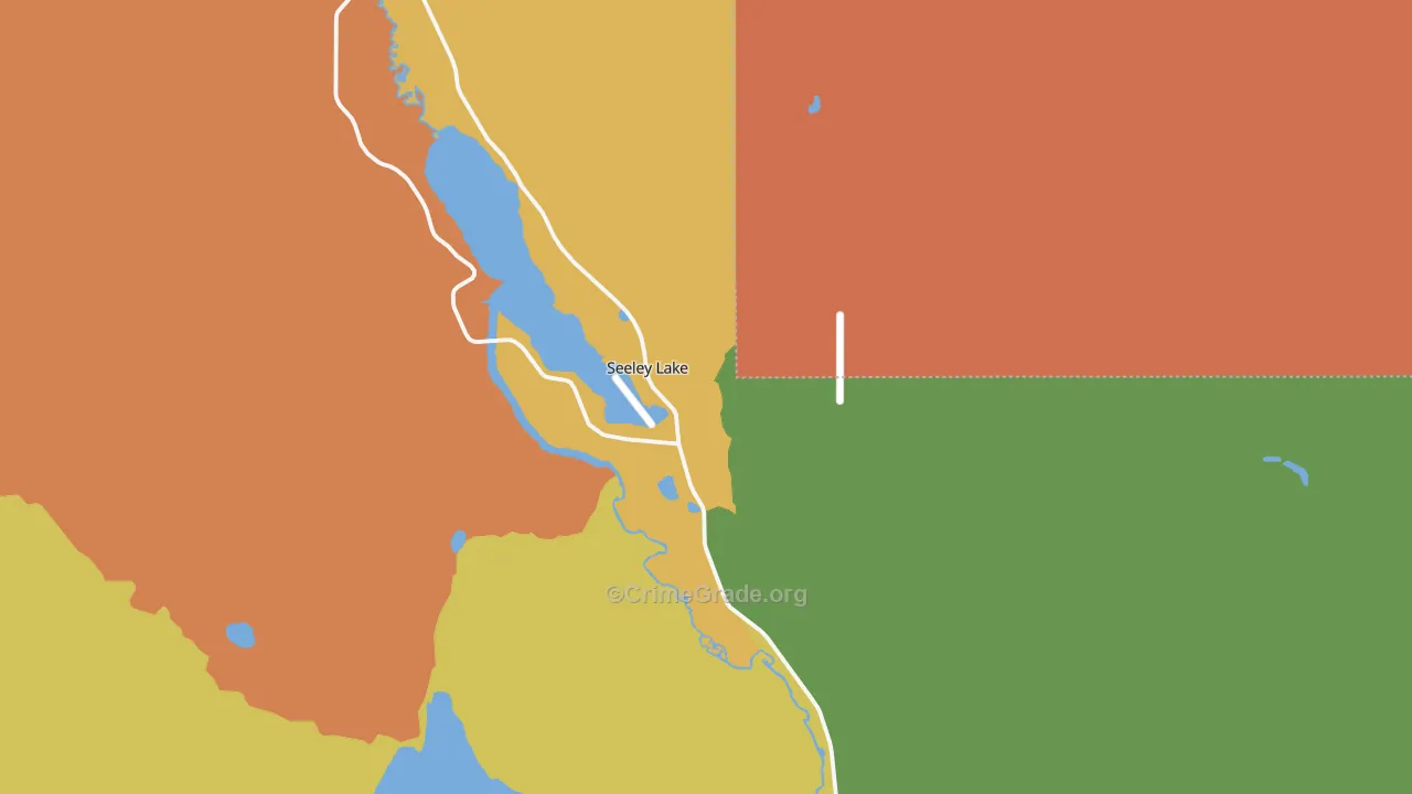 Seeley Lake, MT Map of Drug-Related Crime Rates