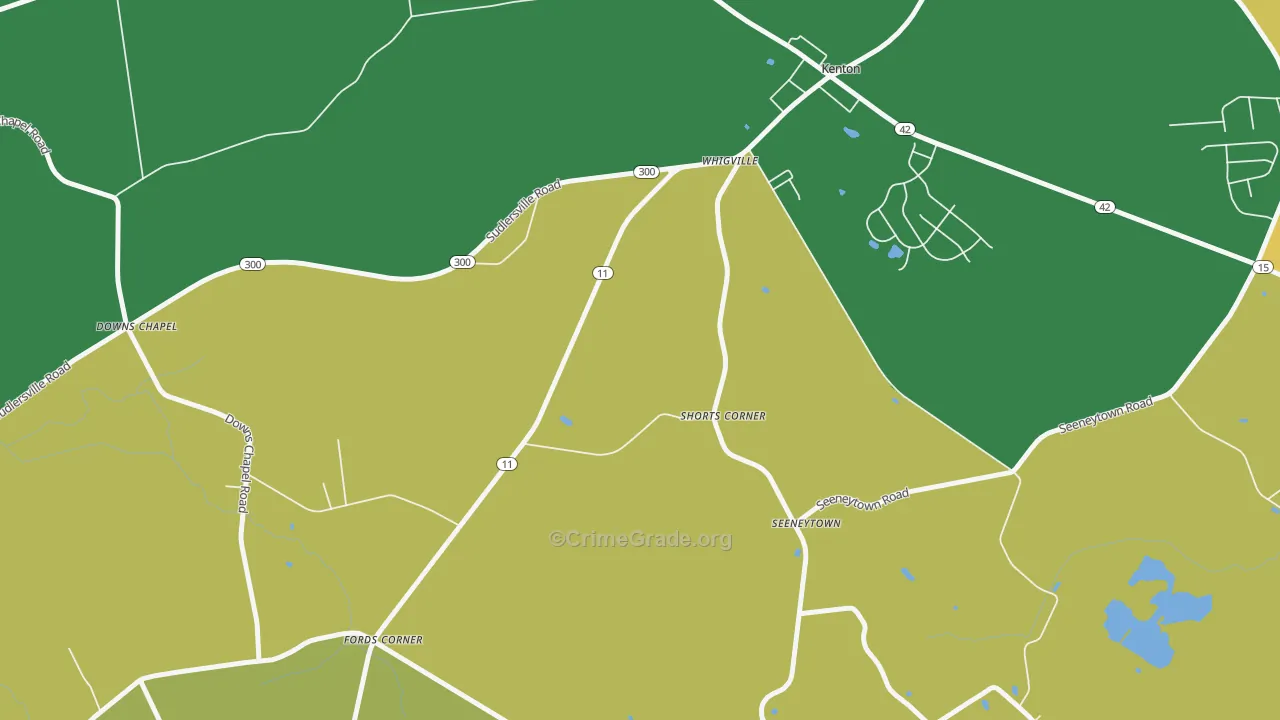 Seeneytown, DE Map of Drug-Related Crime Rates