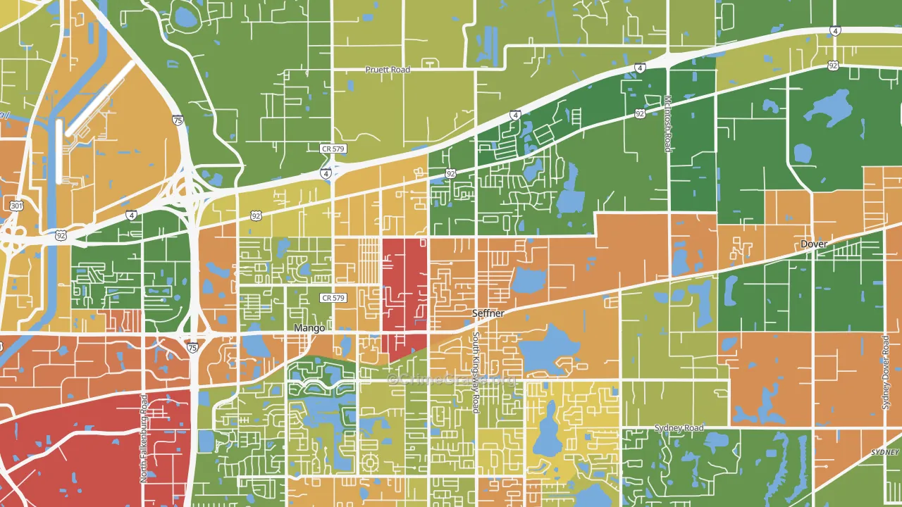Seffner, FL Map of Drug-Related Crime Rates