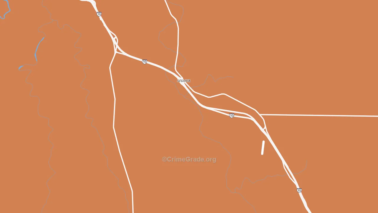 Segovia, TX Map of Drug-Related Crime Rates