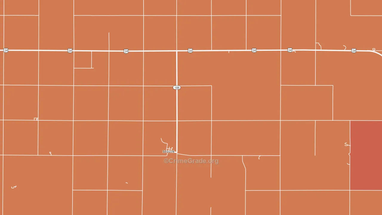 Seguin, KS Map of Drug-Related Crime Rates