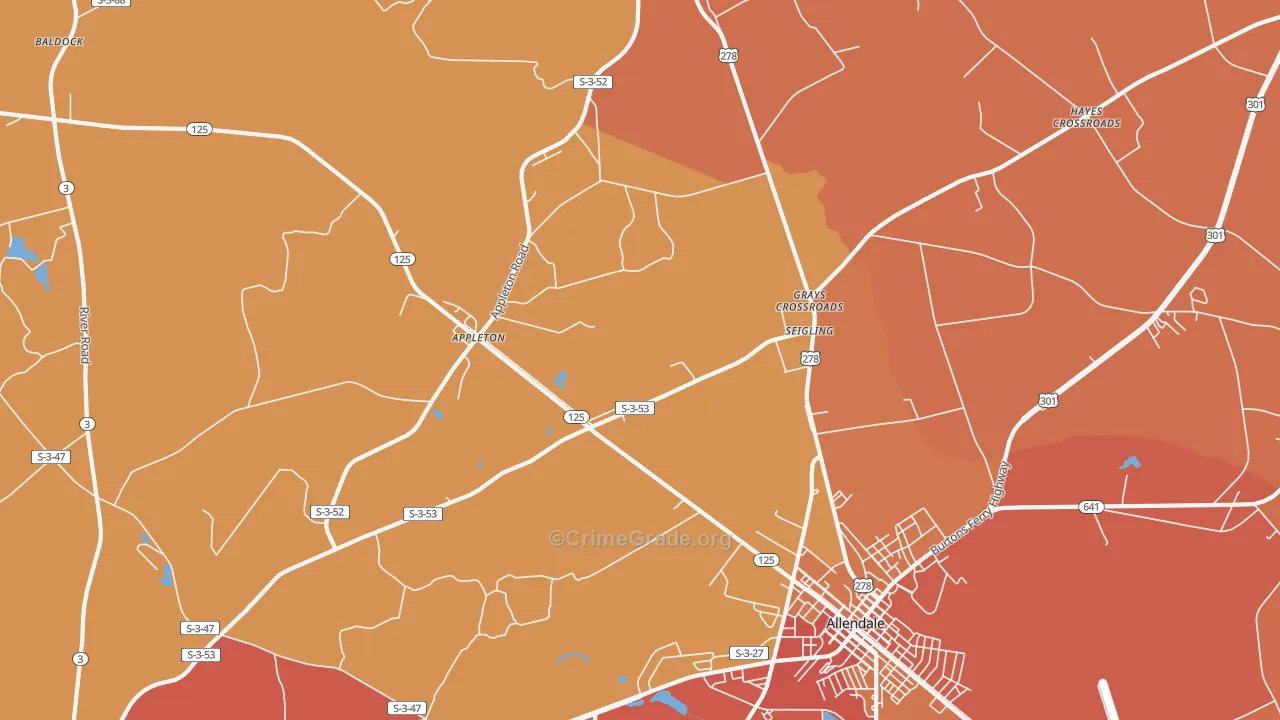 Seigling, SC Map of Drug-Related Crime Rates