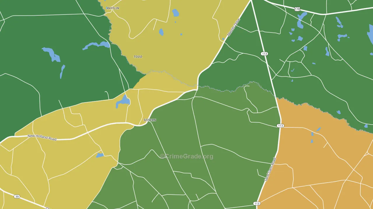 Seivern, SC Map of Drug-Related Crime Rates