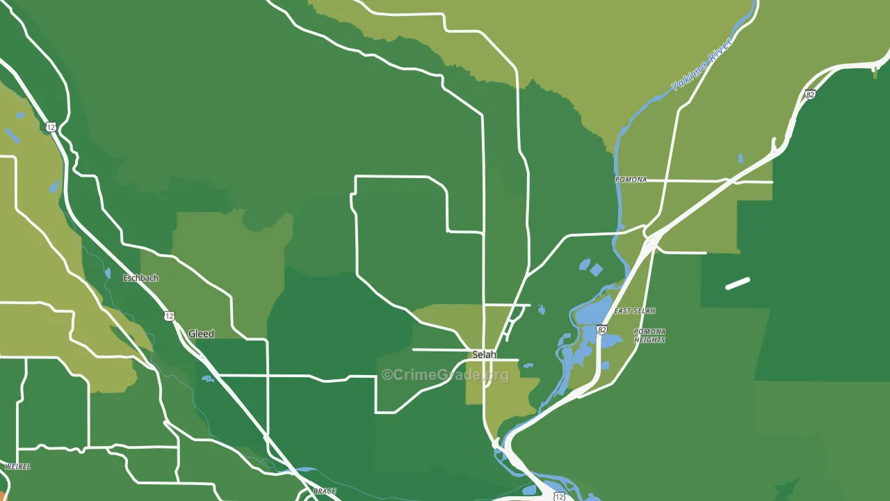 Selah, WA Map of Drug-Related Crime Rates