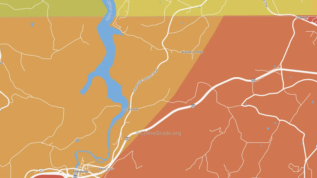 Selbysport, MD Map of Drug-Related Crime Rates
