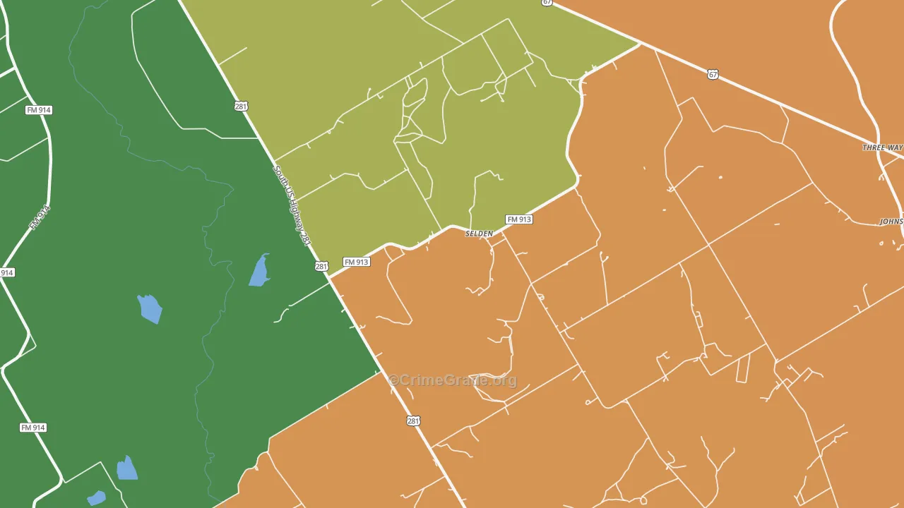 Selden, TX Map of Drug-Related Crime Rates