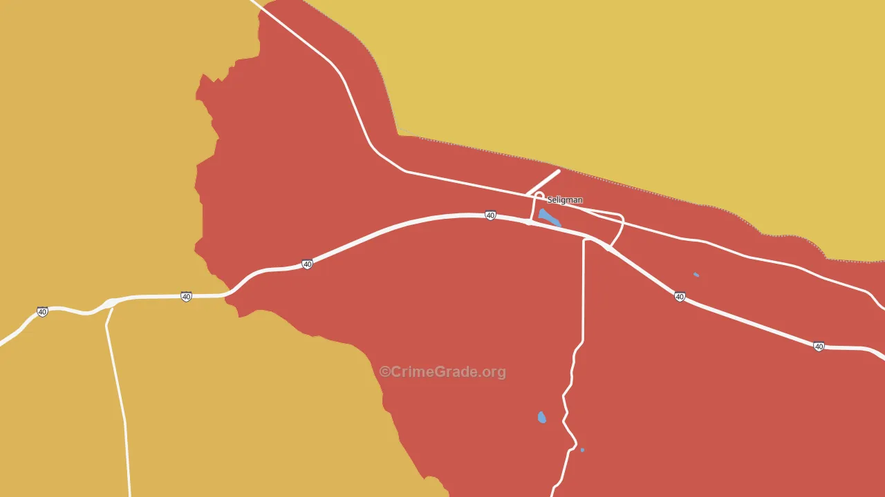 Seligman, AZ Map of Drug-Related Crime Rates