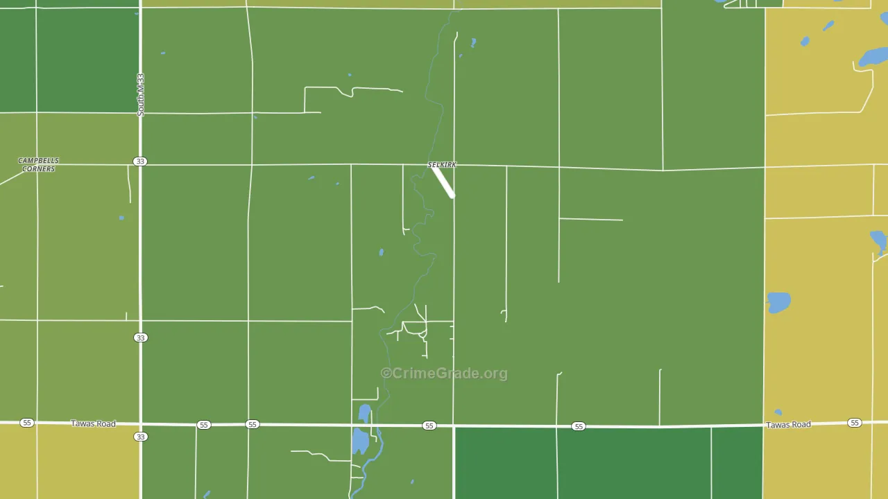 Selkirk, MI Map of Drug-Related Crime Rates