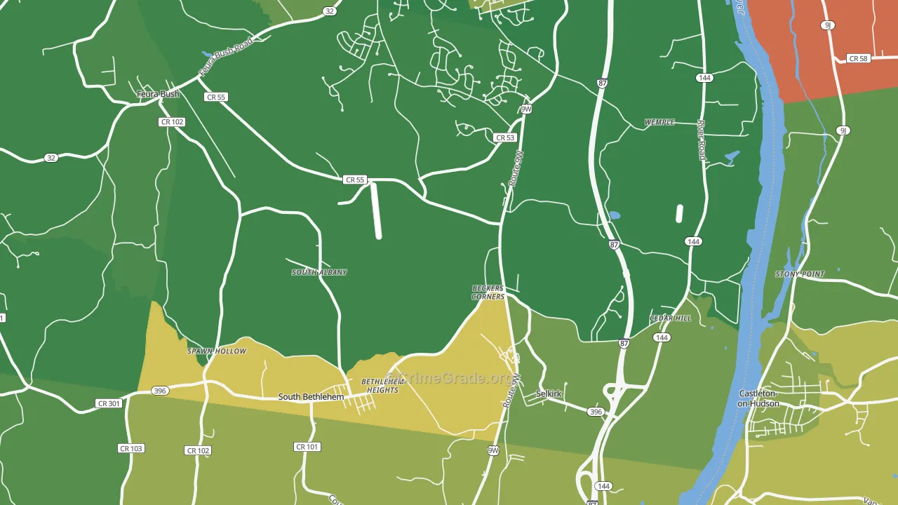 Selkirk, NY Map of Drug-Related Crime Rates